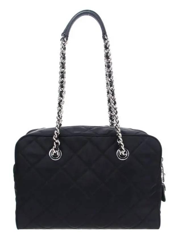 Prada Pocono Nylon Quilted Chain Shoulder Bag Black - PRADA - BALAAN 4