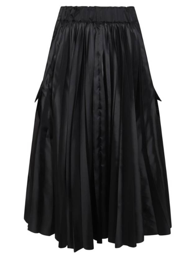 Nylon Twill Midi A Line Skirt Black - SACAI - BALAAN 3