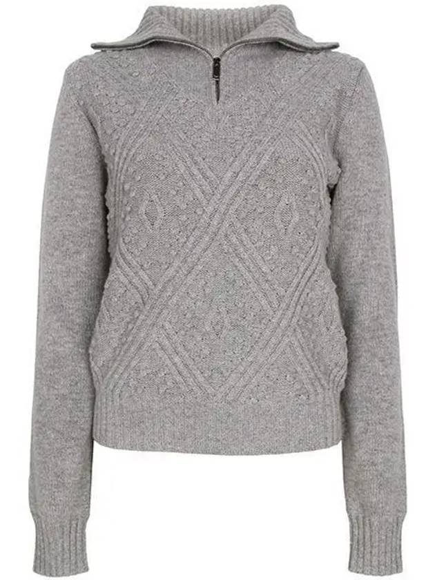 Etra Cashmere Blend Knit Top Grey - MAX MARA - BALAAN 2