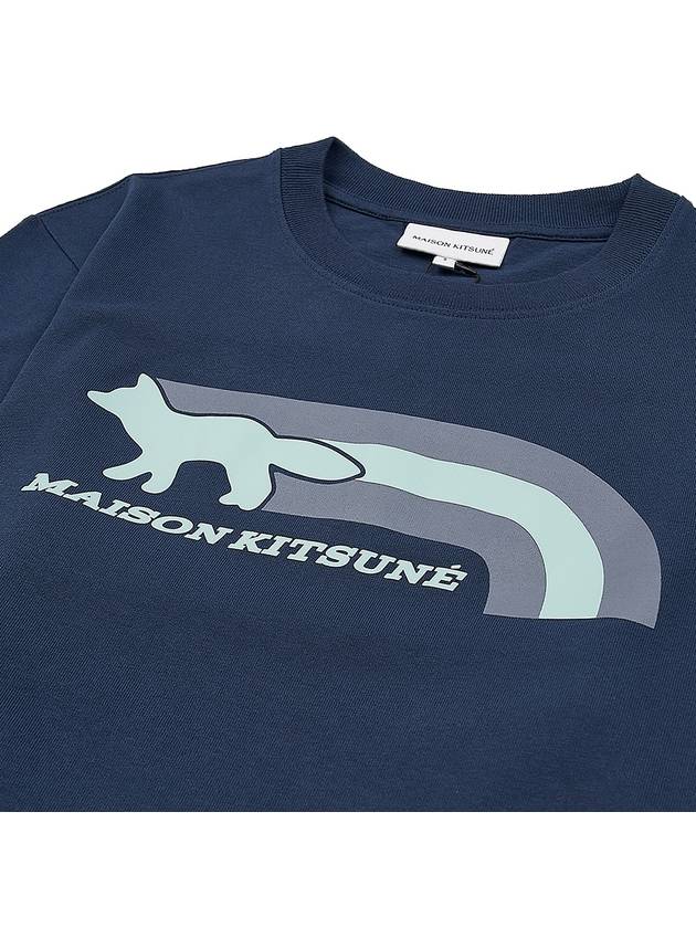 Men's Flash Fox Comfort Short Sleeve T-Shirt Navy - MAISON KITSUNE - BALAAN 4