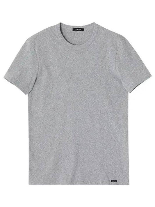 Cotton Crew Neck Short Sleeve T-Shirt Grey - TOM FORD - BALAAN 2