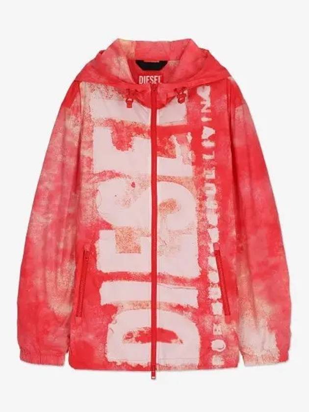 J Warrett Logo Watercolour Effect Windbreaker Red - DIESEL - BALAAN 2