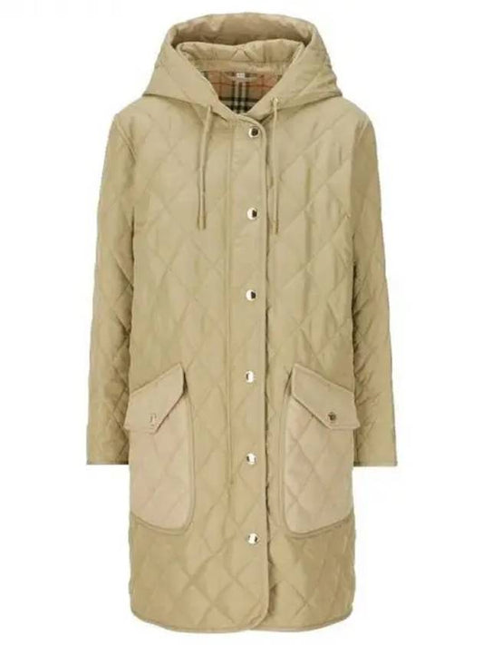 Diamond Quilted Hoodie Padding Archive Beige - BURBERRY - BALAAN 2