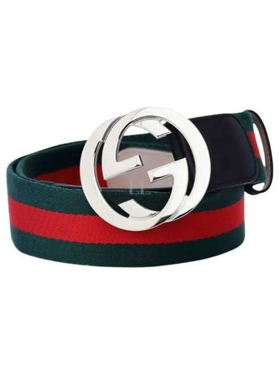 Interlocking G Buckle Web Belt Green - GUCCI - BALAAN 2