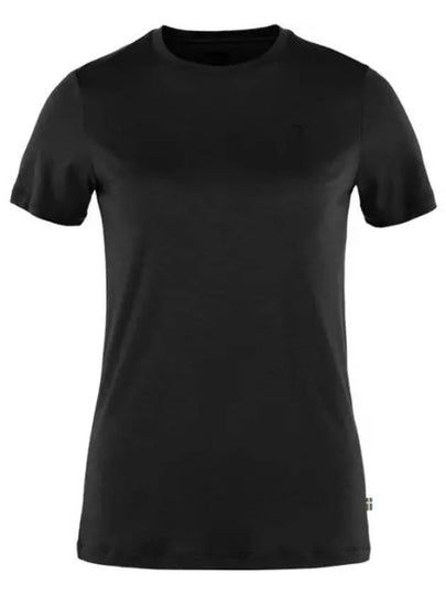 Women's Abisko Wool Short Sleeve T-Shirt Black - FJALL RAVEN - BALAAN 2