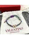 V Logo Signature Crystal Knot Bracelet - VALENTINO - BALAAN 4