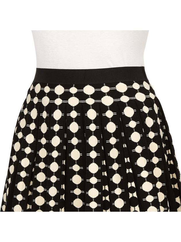 Viscose Jacquard Mini Pleated Skirt Black - TORY BURCH - BALAAN 9