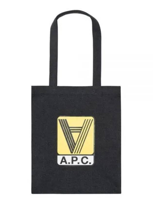 Lou Reverse Logo Printed Cotton Tote Bag Black - A.P.C. - BALAAN 2