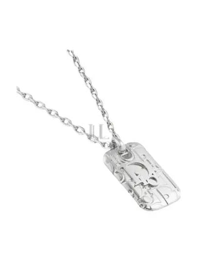 Oblique Plate Pendant Necklace Silver - DIOR - BALAAN 2