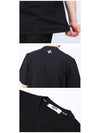 Men's Heart Applique Cotton Short Sleeve T-Shirt Black - MSGM - BALAAN 6