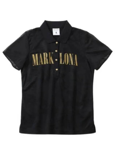 Golf Gauge Jacquard MLW 3A AP05 BLACK Women s Collar Short Sleeve T Shirt Regular Fit - MARK & LONA - BALAAN 2