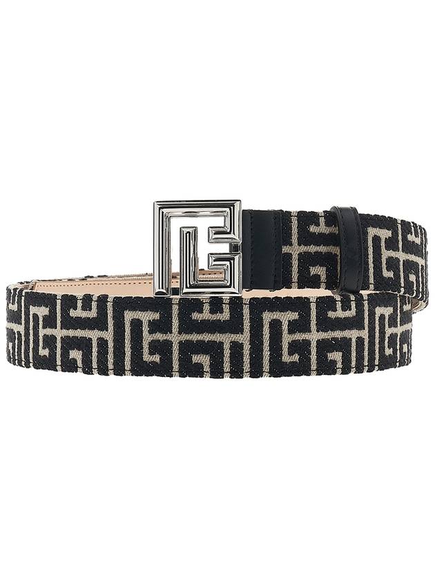 B Buckle Monogram Belt Black - BALMAIN - BALAAN.