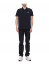 Stretch Cotton Pique Short Sleeve Polo Shirt Navy - STONE ISLAND - BALAAN 4