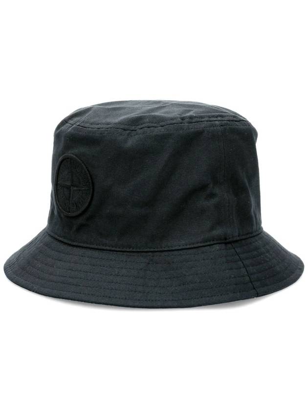 Logo Patch Bucket Hat Navy - STONE ISLAND - BALAAN 3