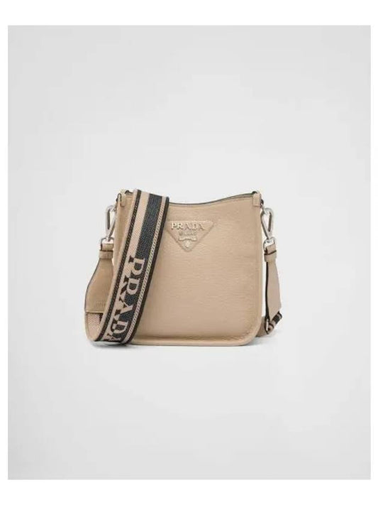 Leather Mini Shoulder Bag Sand - PRADA - BALAAN 2