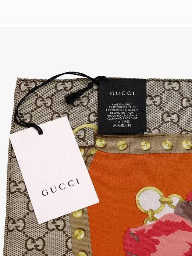 GG Flower Square Silk Scarf - GUCCI - BALAAN 5