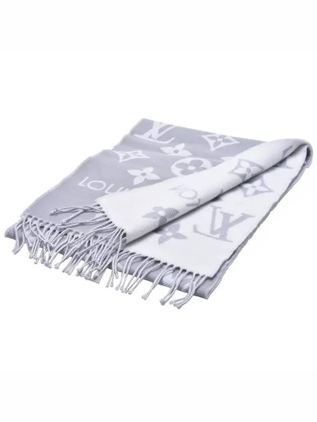 LV Essential Monogram Wool Scarf Light Grey - LOUIS VUITTON - BALAAN 8