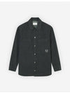 Fox Head Patch Washed Denim Workwear Over Long Sleeve Shirt Black - MAISON KITSUNE - BALAAN 2