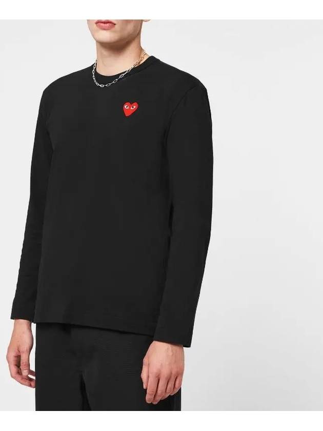 Red Heart Wappen Long-Sleeve T-Shirt Black  P1 T118 1 - COMME DES GARCONS - BALAAN 5