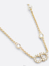 Clair D Lune Necklace Gold Finish Metal White Resin Pearls White Crystals - DIOR - BALAAN 4