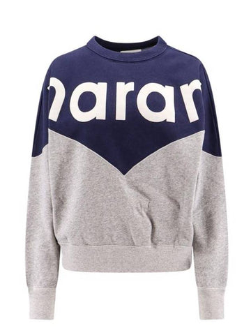 Houston Two-Tone Logo Cotton Sweatshirt Navy Grey - ISABEL MARANT - BALAAN 1