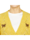 Embroidered Butterfly Pointel Alpaca Cardigan Yellow - ALESSANDRA RICH - BALAAN 7