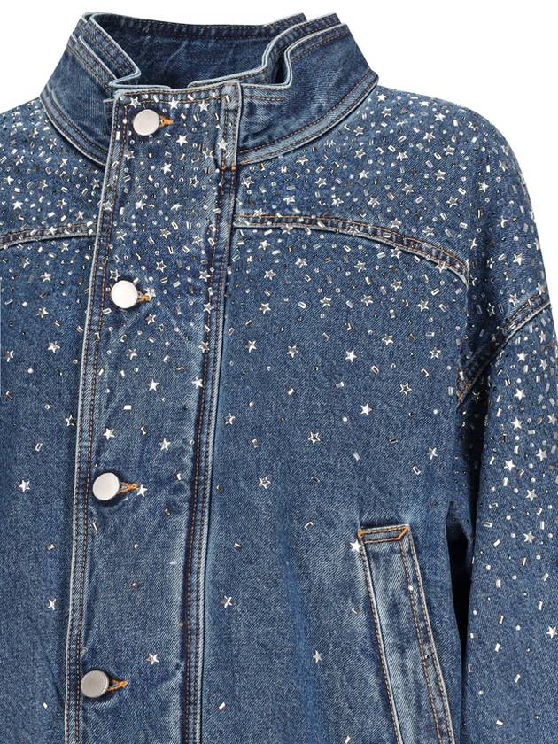 DENIM BOMBER WITH RHINESTONE - ALESSANDRA RICH - BALAAN 3