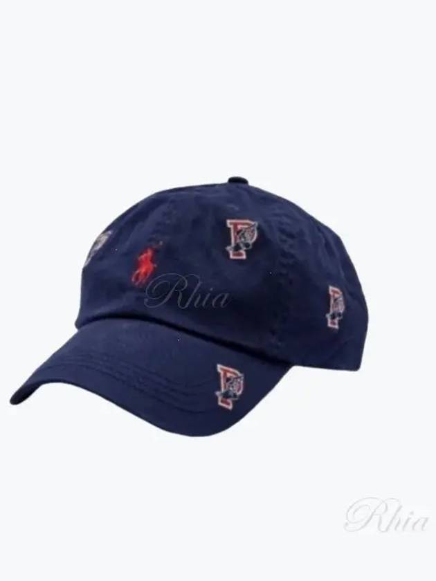 All-Over Motif Embroidery Ball Cap Navy - POLO RALPH LAUREN - BALAAN 2