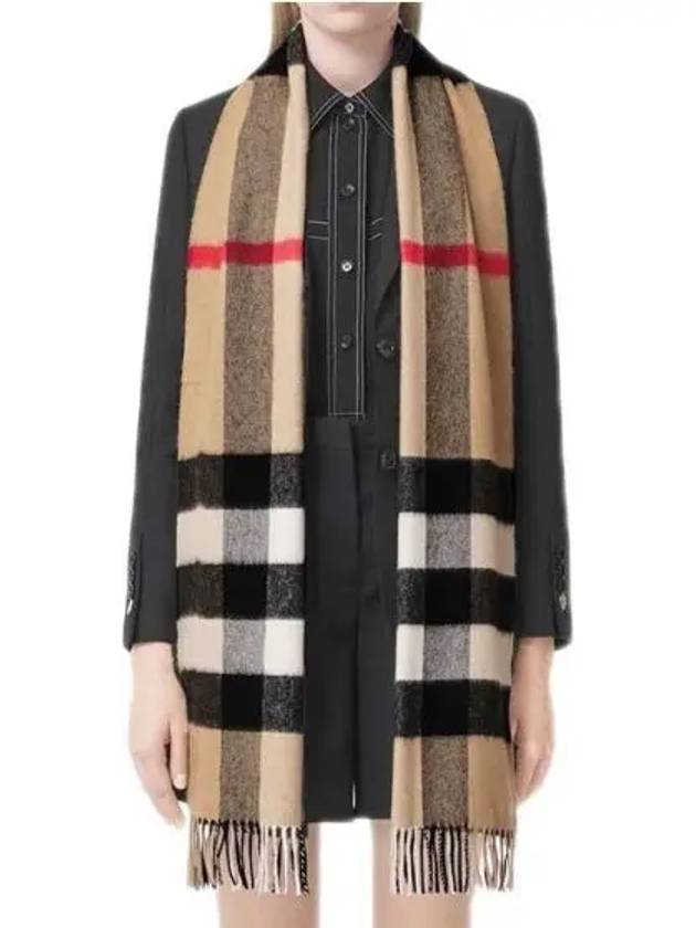 Classic Check Cashmere Muffler Beige - BURBERRY - BALAAN 3