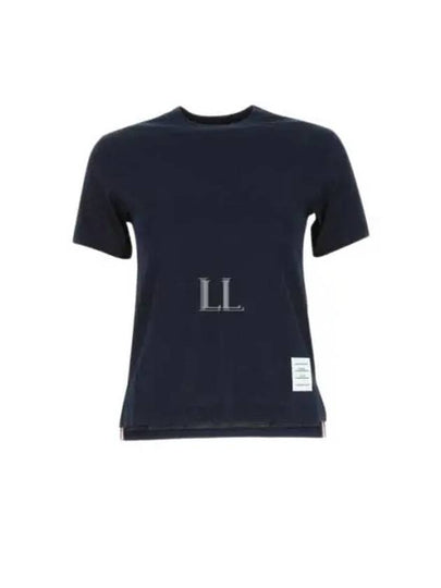 Logo Patch Lightweight Jersey Relaxed Fit Short Sleeve T-Shirt Navy - THOM BROWNE - BALAAN 2