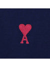 Men's Heart Logo Polo Shirt Navy - AMI - BALAAN 6