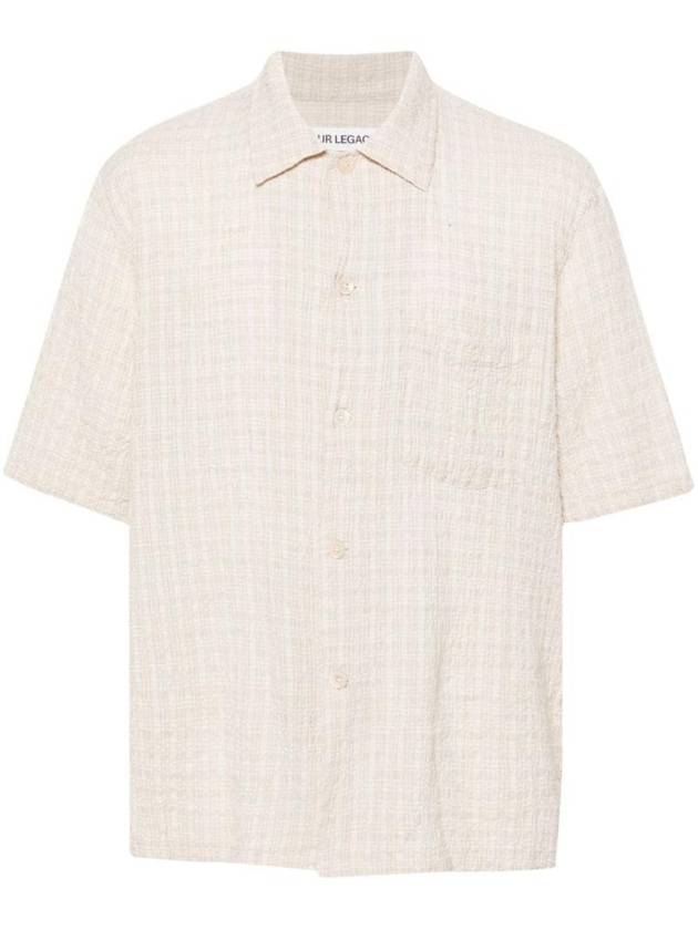 Box Seersucker Texture Short Sleeve Shirt Beige - OUR LEGACY - BALAAN 1