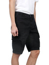 Logo Cotton Slim Cargo Shorts Black - STONE ISLAND - BALAAN 4