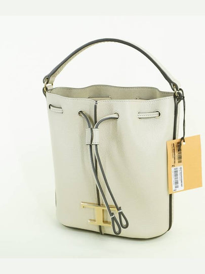 T Timeless Leather Micro Logo Bucket Bag Beige - TOD'S - BALAAN 2