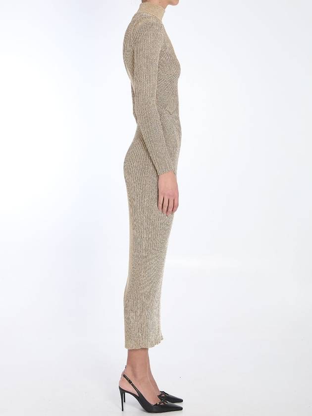 Gold knit maxi dress - SELF PORTRAIT - BALAAN 3