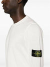 Crewneck Soft Cotton Knit Top White - STONE ISLAND - BALAAN 4