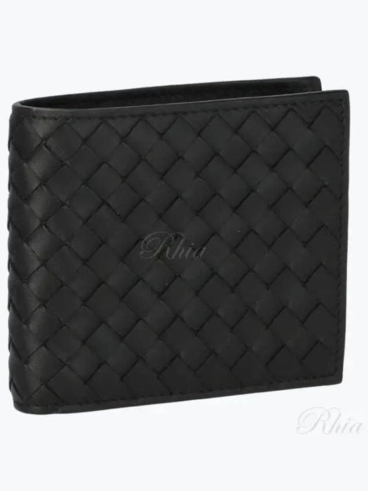 Intrecciato Coin Pocket Half Wallet Black - BOTTEGA VENETA - BALAAN 2