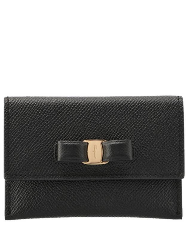 Vara Bow Card Walletr Black - SALVATORE FERRAGAMO - BALAAN 2