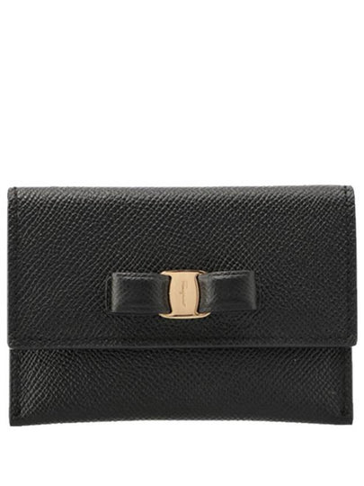 Vara Bow Card Walletr Black - SALVATORE FERRAGAMO - BALAAN 2