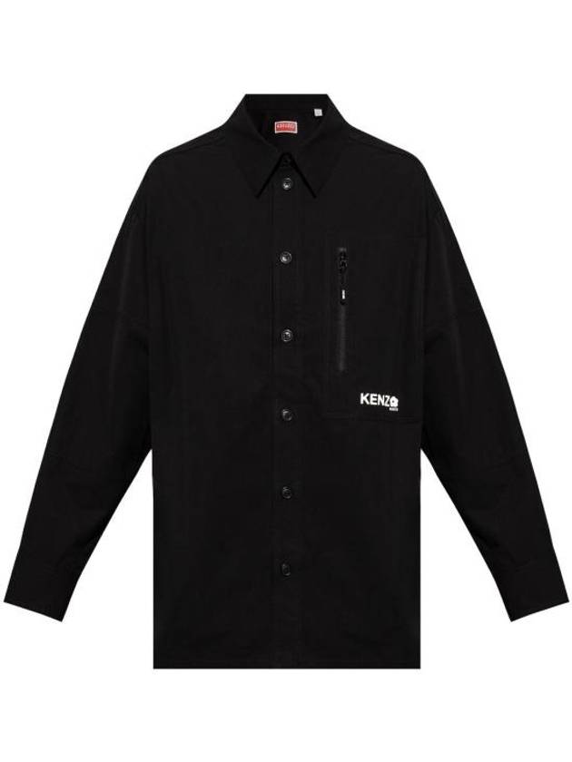 Boke 2.0 Technical Oversized Fit Long Sleeve Shirt Black - KENZO - BALAAN 1