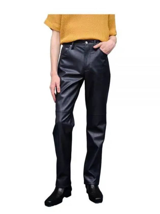 SAKO TROUSER DEEP BLUE SAKO Fake Leather Pants - SEFR - BALAAN 1