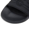 Embossing Logo Rubber Slippers Black - GUCCI - BALAAN 5