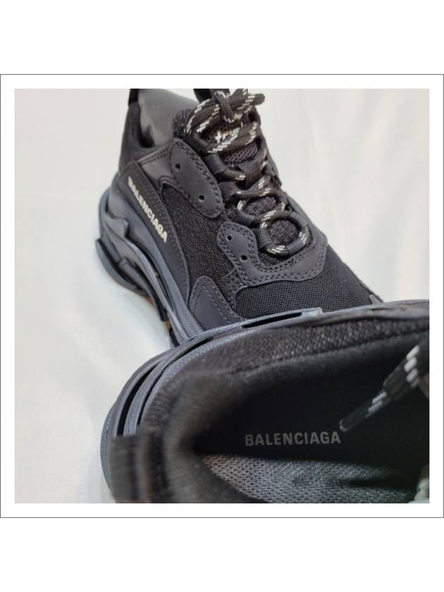 Triple S Logo Low Top Sneakers Black - BALENCIAGA - BALAAN 9