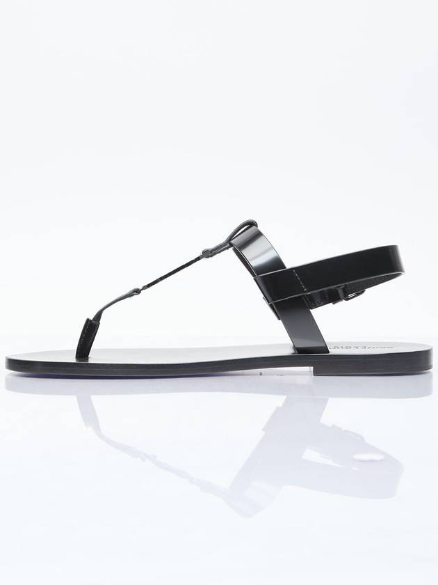 Cassandre Flip Flops Black - SAINT LAURENT - BALAAN 6