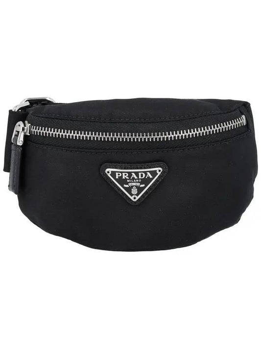 Re-Nylon Triangular Logo Belt Bag Black - PRADA - BALAAN 1