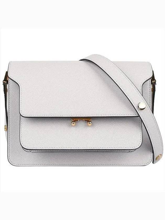 Saffiano Trunk Medium Shoulder Bag Light Grey - MARNI - BALAAN 2