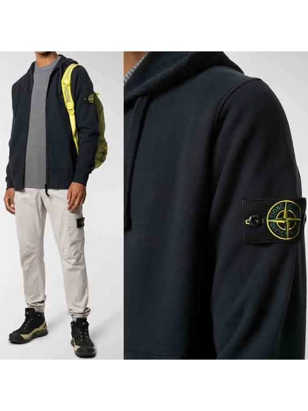 Wappen Logo Zip Up Hoodie Navy - STONE ISLAND - BALAAN 2