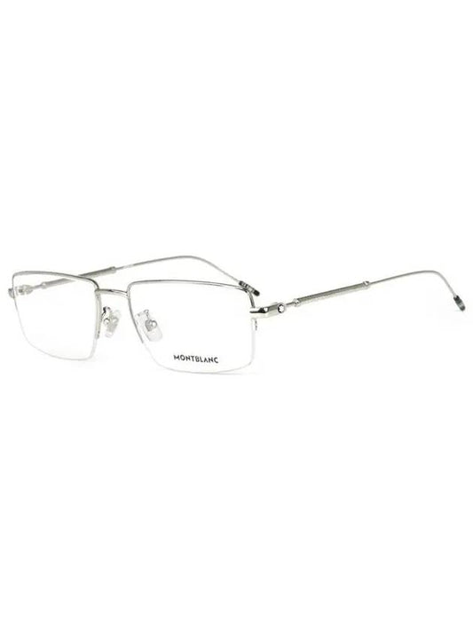 Eyewear Rectangle Semi-Rimless Metal Eyeglasses Silver - MONTBLANC - BALAAN 2