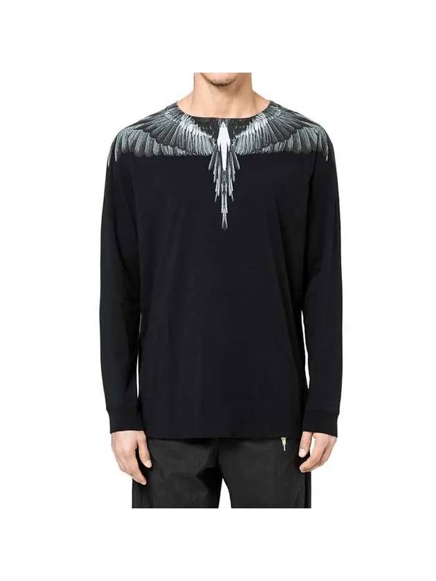 Wing Long Sleeve T-Shirt Black - MARCELO BURLON - BALAAN 1