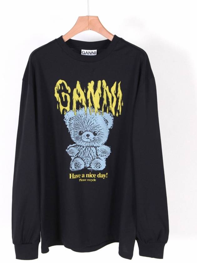 Graphic Print Sweatshirt Black - GANNI - BALAAN 2